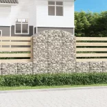 íves horganyzott vas gabion kosár 150x50x160/180 cm