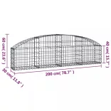 íves horganyzott vas gabion kosár 200x30x40/60 cm