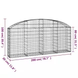 íves horganyzott vas gabion kosár 200x30x80/100 cm