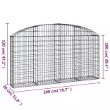 íves horganyzott vas gabion kosár 200x30x100/120 cm
