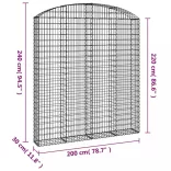 íves horganyzott vas gabion kosár 200x30x220/240 cm