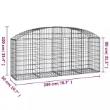 íves horganyzott vas gabion kosár 200x50x80/100 cm