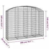 íves horganyzott vas gabion kosár 200x50x140/160 cm
