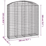 íves horganyzott vas gabion kosár 200x50x200/220 cm