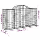 íves horganyzott vas gabion kosár 200x30x100/120 cm