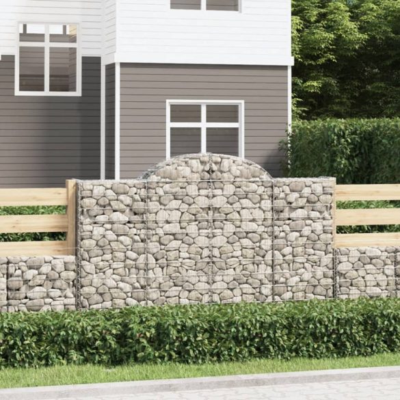 íves horganyzott vas gabion kosár 200x30x120/140 cm