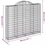 íves horganyzott vas gabion kosár 200x30x160/180 cm