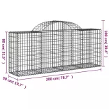 íves horganyzott vas gabion kosár 200x50x80/100 cm