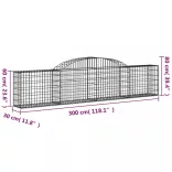 íves horganyzott vas gabion kosár 300 x 30 x 60/80 cm