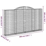 íves horganyzott vas gabion kosár 300 x 30 x 160/180 cm