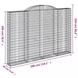 íves horganyzott vas gabion kosár 300 x 30 x 200/220 cm