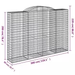 íves horganyzott vas gabion kosár 300 x 50 x 200/220 cm