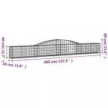íves horganyzott vas gabion kosár 400x30x40/60 cm