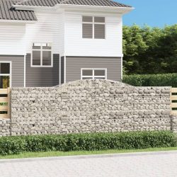 íves horganyzott vas gabion kosár 400x30x140/160 cm