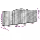 íves horganyzott vas gabion kosár 400x30x140/160 cm