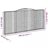 íves horganyzott vas gabion kosár 400x30x180/200 cm