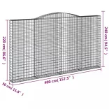 íves horganyzott vas gabion kosár 400x30x220/240 cm