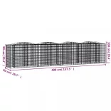 íves horganyzott vas gabion magaságyás 400x50x100 cm