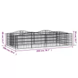 íves horganyzott vas gabion magaságyás 200x100x50 cm