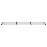 fekete és átlátszó polikarbonát ajtóelőtető 300 x 75 cm