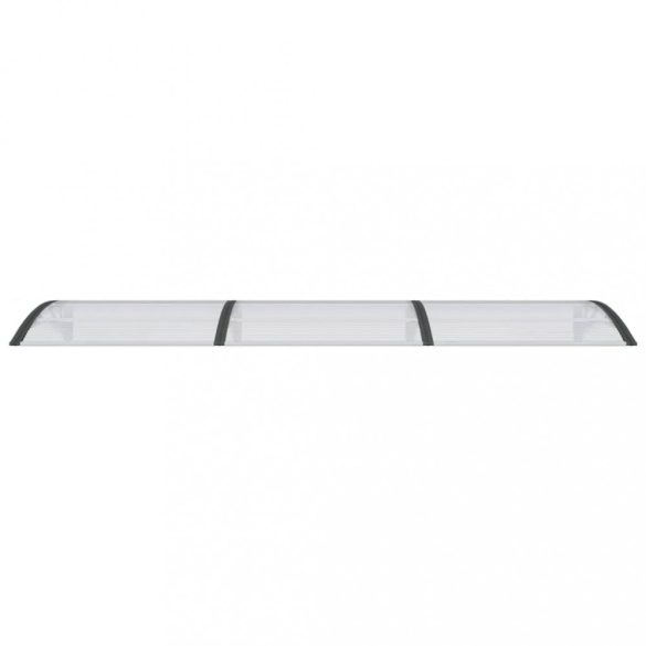 fekete és átlátszó polikarbonát ajtóelőtető 300 x 75 cm