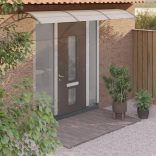 szürke polikarbonát ajtóelőtető 300 x 75 cm