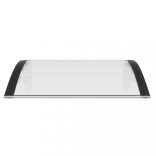 fekete és átlátszó polikarbonát ajtóelőtető 100 x 75 cm