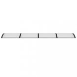 fekete és átlátszó polikarbonát ajtóelőtető 350 x 75 cm