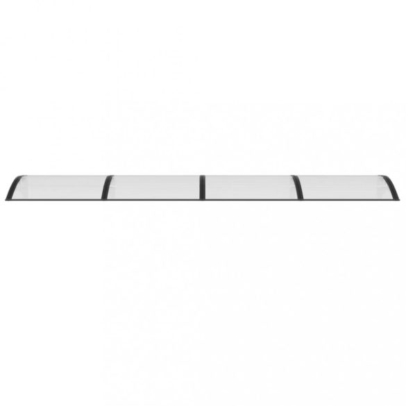 fekete és átlátszó polikarbonát ajtóelőtető 350 x 75 cm