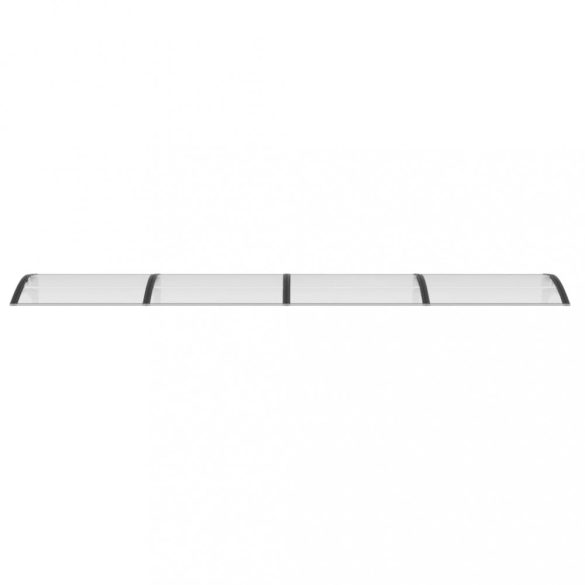 fekete és átlátszó polikarbonát ajtóelőtető 400 x 75 cm