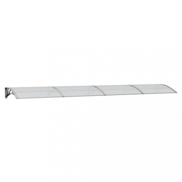 szürke és átlátszó polikarbonát ajtóelőtető 400 x 75 cm