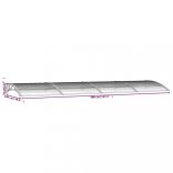 szürke polikarbonát ajtóelőtető 400 x 100 cm