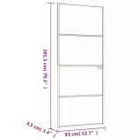 fekete edzett üveg és alumínium vékony beltéri ajtó 83x201,5 cm