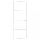 fehér edzett üveg és alumínium vékony beltéri ajtó 76x201,5 cm