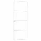 fehér edzett üveg és alumínium vékony beltéri ajtó 76x201,5 cm