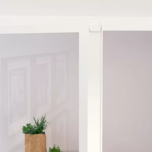 fehér edzett üveg és alumínium vékony beltéri ajtó 76x201,5 cm