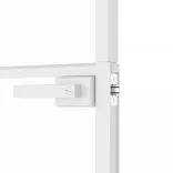 fehér edzett üveg és alumínium vékony beltéri ajtó 76x201,5 cm