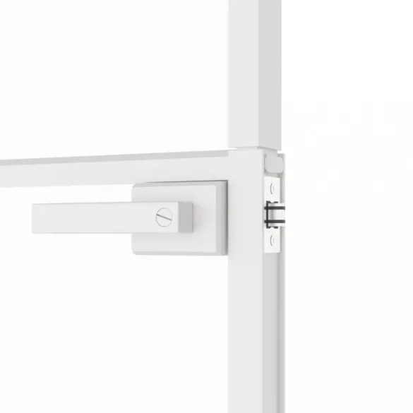 fehér edzett üveg és alumínium vékony beltéri ajtó 76x201,5 cm