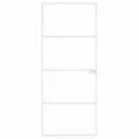 fehér edzett üveg és alumínium vékony beltéri ajtó 83x201,5 cm