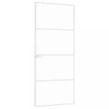 fehér edzett üveg és alumínium vékony beltéri ajtó 83x201,5 cm