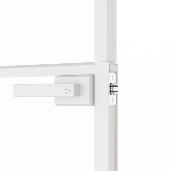 fehér edzett üveg és alumínium vékony beltéri ajtó 83x201,5 cm
