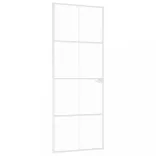 fehér edzett üveg és alumínium vékony beltéri ajtó 76x201,5 cm