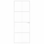 fehér edzett üveg és alumínium vékony beltéri ajtó 76x201,5 cm