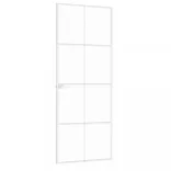 fehér edzett üveg és alumínium vékony beltéri ajtó 76x201,5 cm