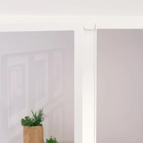 fehér edzett üveg és alumínium vékony beltéri ajtó 76x201,5 cm