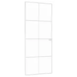 fehér edzett üveg és alumínium vékony beltéri ajtó 83x201,5 cm
