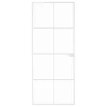 fehér edzett üveg és alumínium vékony beltéri ajtó 83x201,5 cm