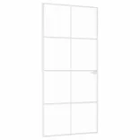 fehér edzett üveg és alumínium vékony beltéri ajtó 93x201,5 cm