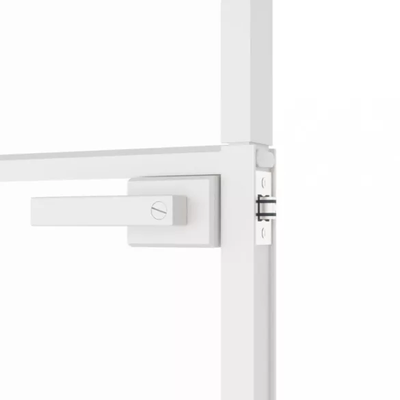 fehér edzett üveg és alumínium vékony beltéri ajtó 93x201,5 cm