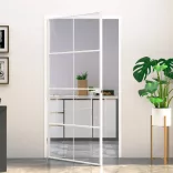 fehér edzett üveg és alumínium vékony beltéri ajtó 102x201,5 cm